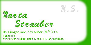 marta strauber business card